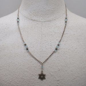 925 Sterling Silevr Star of David Lariat Necklace